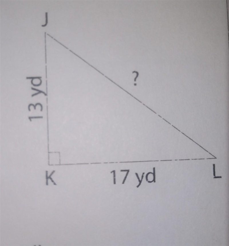 Solving for JL. And I'm using pythagorean theorem. If possible I would like an explanation-example-1