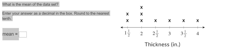 What is the mean of the data set? Enter your answer as a decimal in the box. Round-example-1