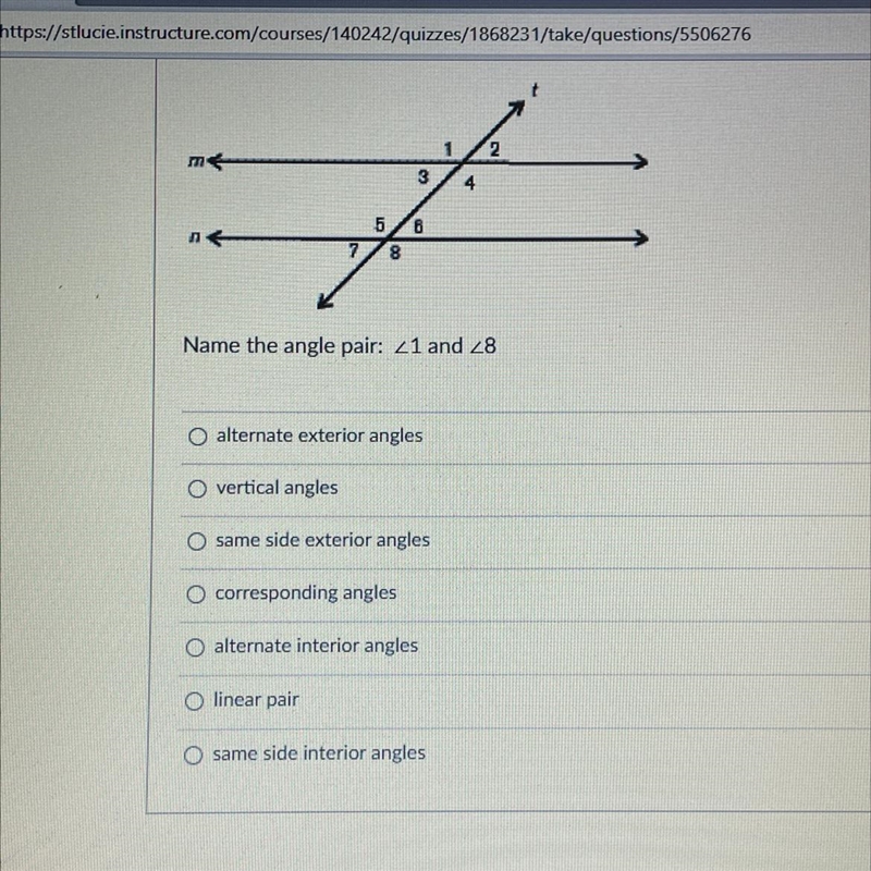 Name the angle pair: 1 and 8 (In picture)-example-1