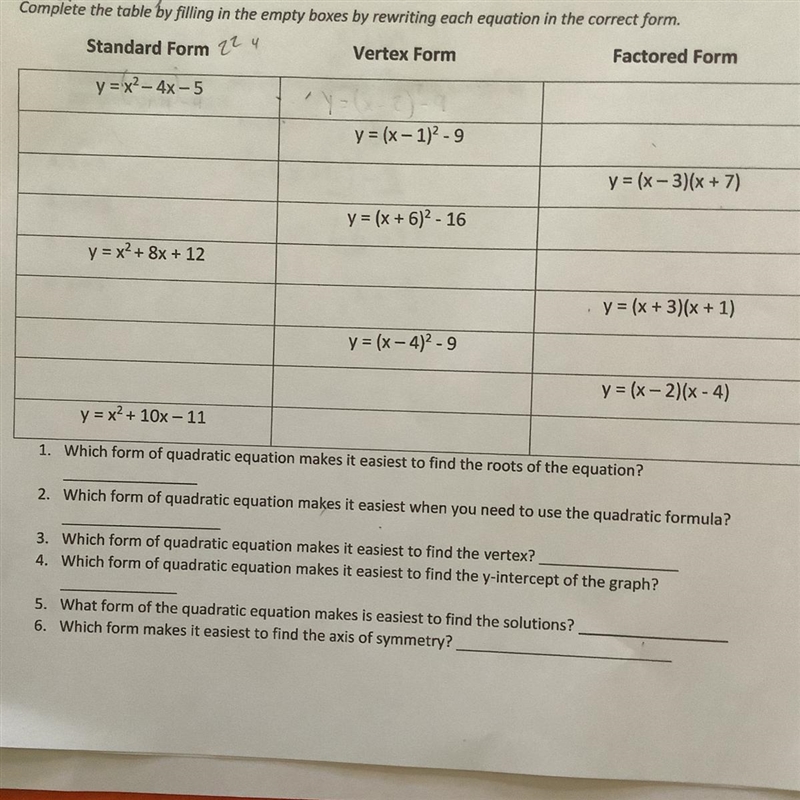 Forms of Quadratic equations Please help me out-example-1