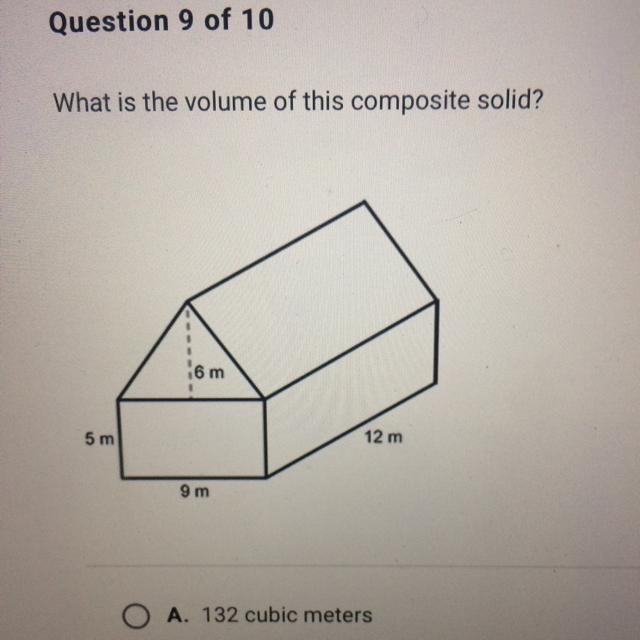 What is the volume of this composite solid? 16 m 5 m 12 m 9 m-example-1