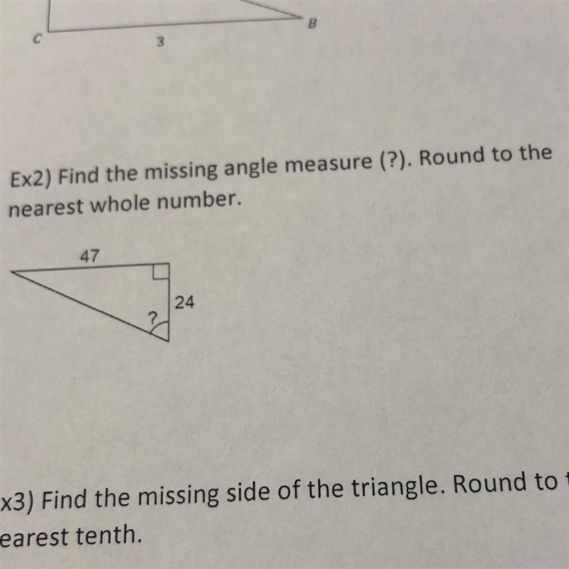 Find the missing angle measure (?). Round to the nearest whole number. 47 24-example-1