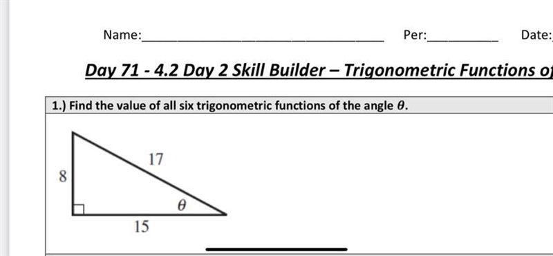 I need to know what are the six trigonometric functions of angle theta-example-1