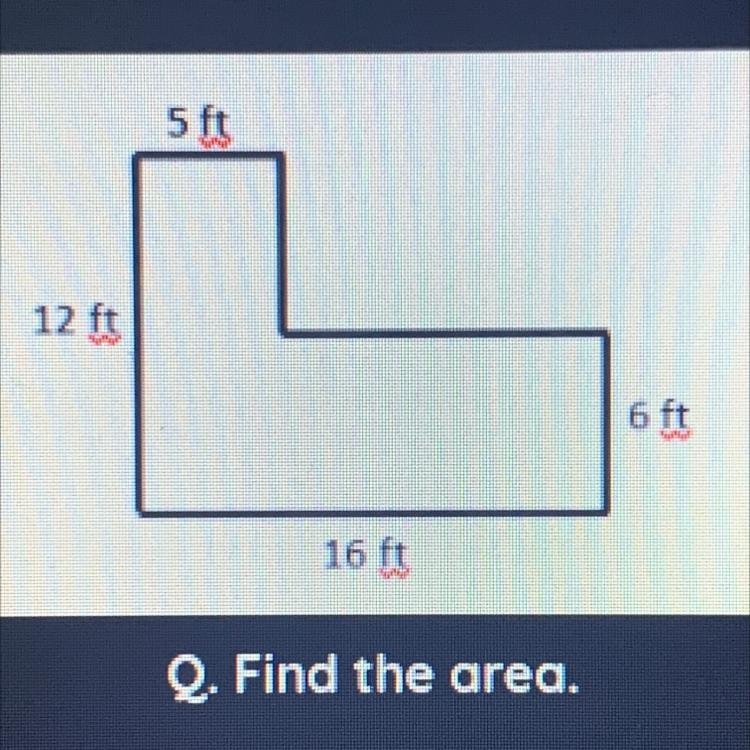 Find the area. A. 156 ft² B. 126 ft² C. 80 ft² D. 39 ft²-example-1