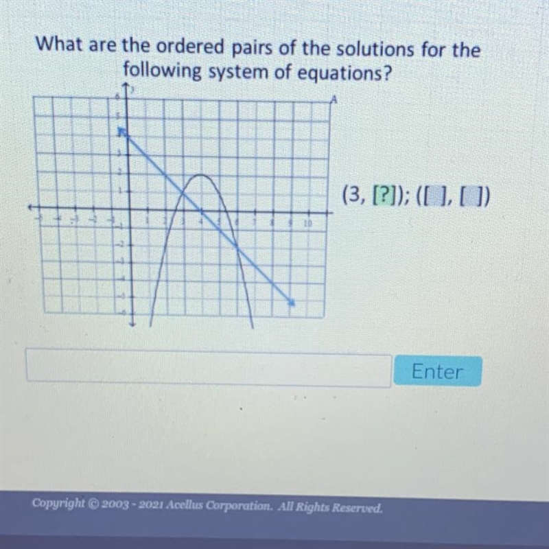 What are the ordered pairs of the solutions for the following system of equations-example-1