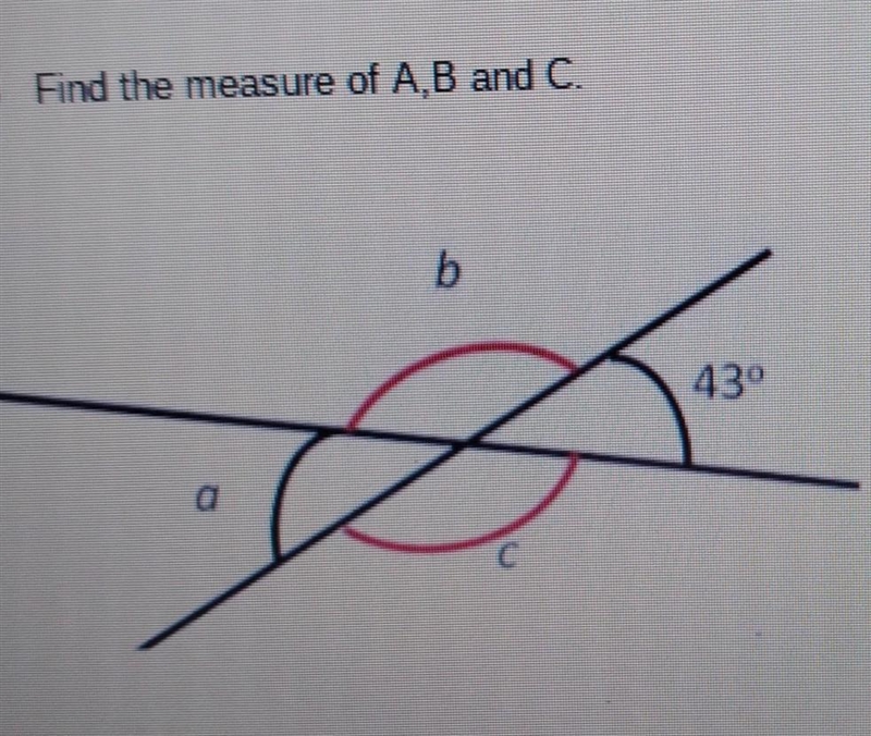 Find the measure of A,B and C. ​-example-1