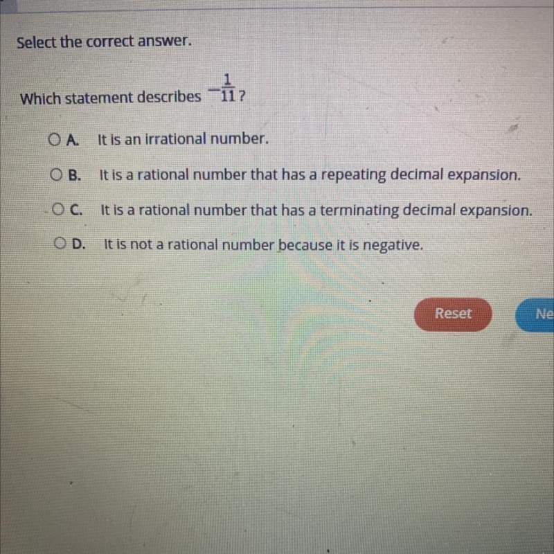 Which statement describes -1/11 ?-example-1