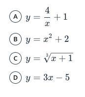 Which equation represents a liner function?-example-1