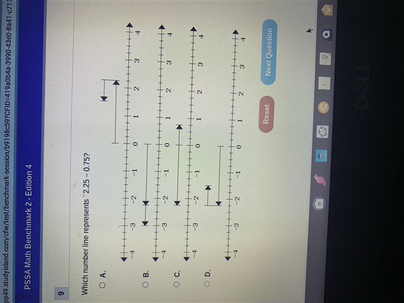 What number line represents -2.25 -0.75-example-1