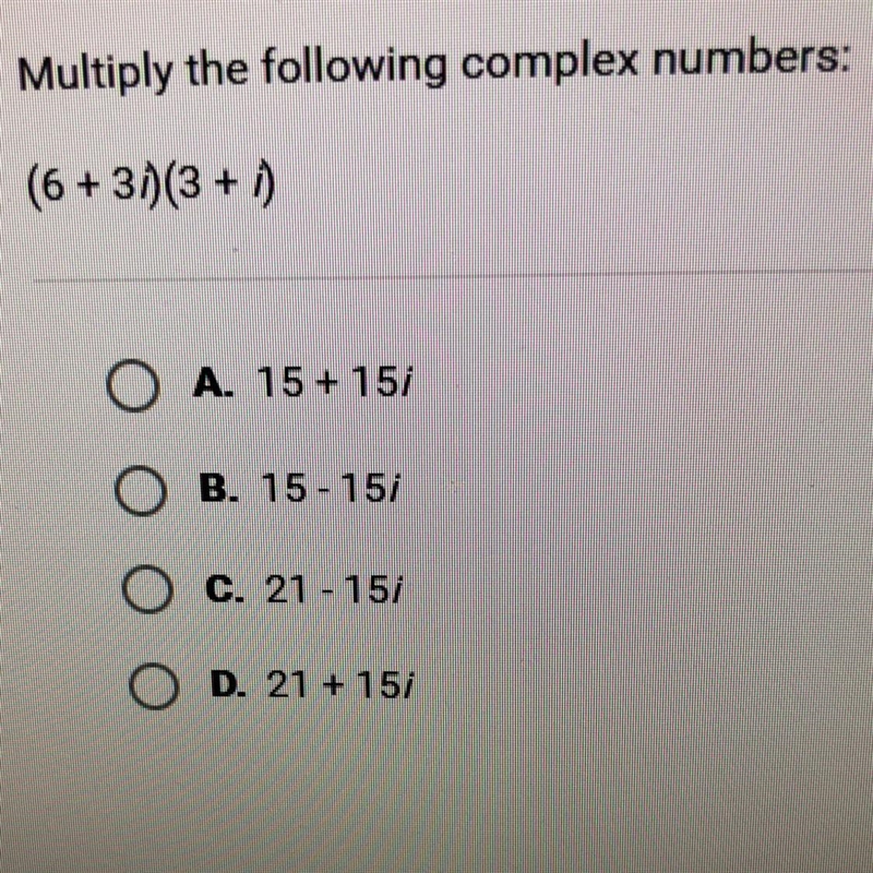 Multiply (6+3i)(3+i)-example-1