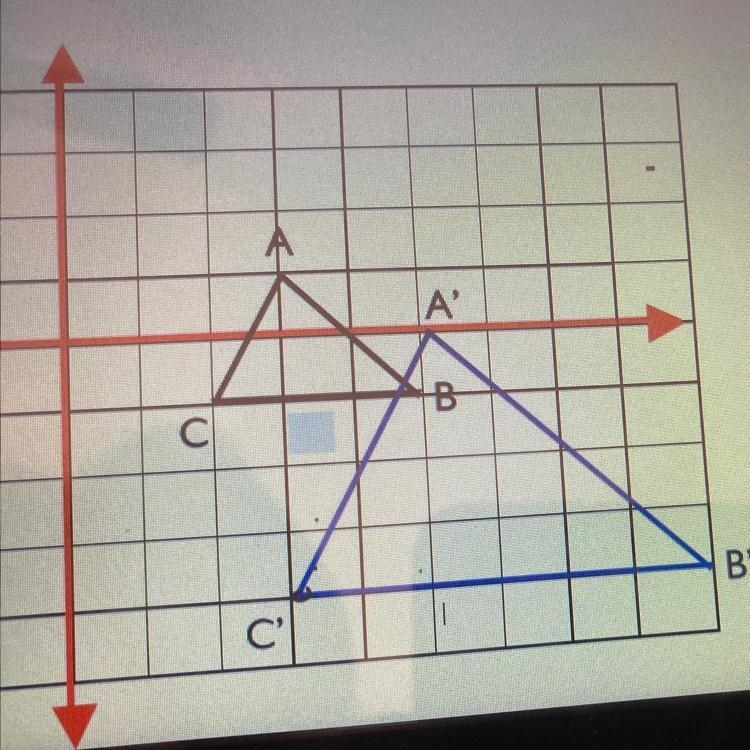 Given triangle ABC and A’B’C’, find the scale of factor and the center of dilation-example-1