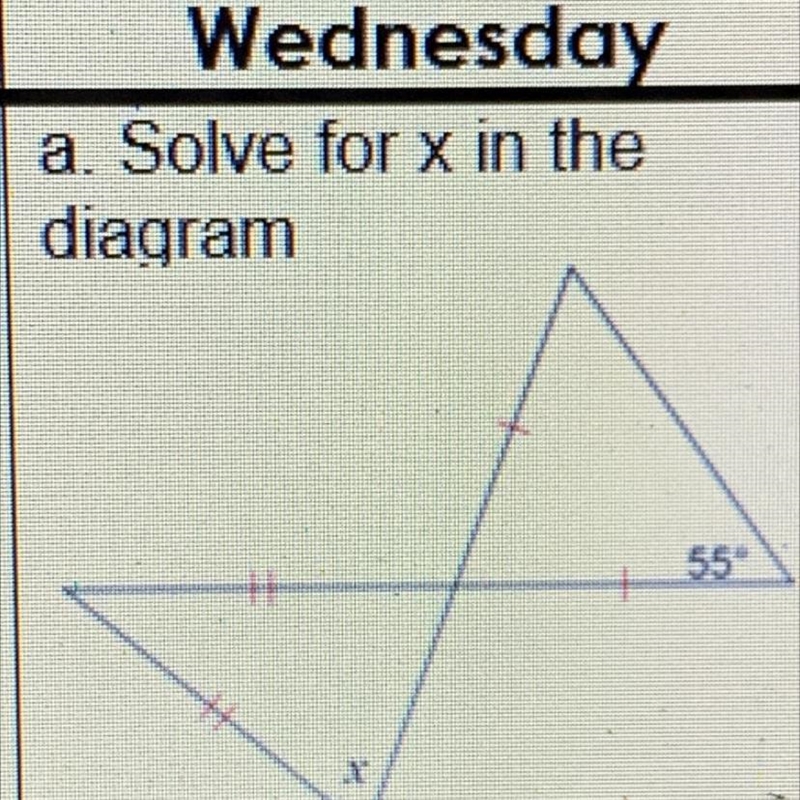 A. Solve for x in the diagram-example-1