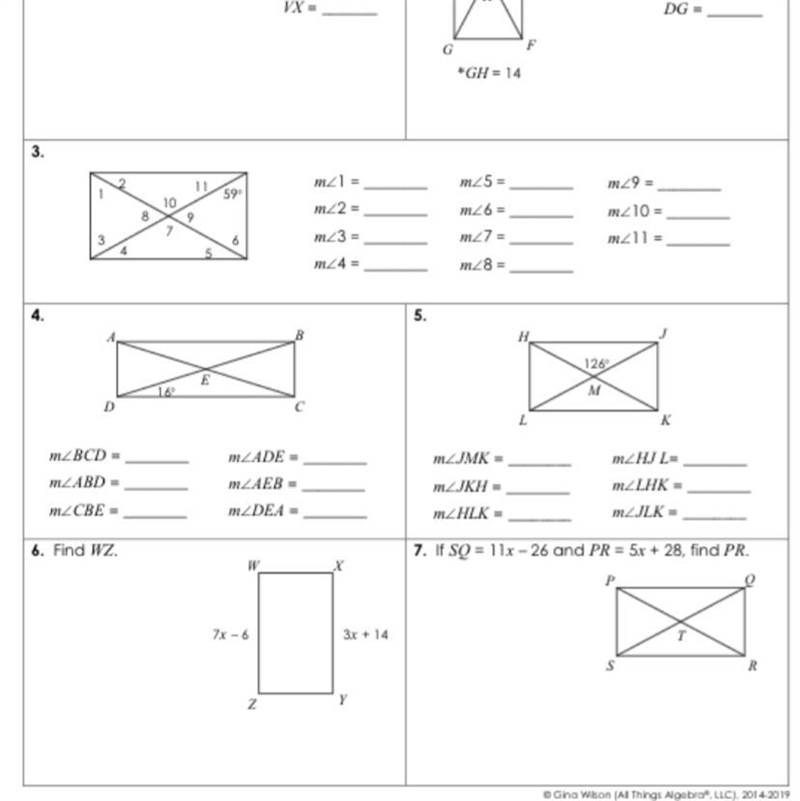 PLEASE HELP WITH #4 and #5 (Gina Wilson) Rectangles All Things Algebra-example-1