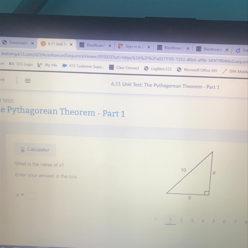 Calculator What is the value of x? 10 Enter your answer in the box 6-example-1