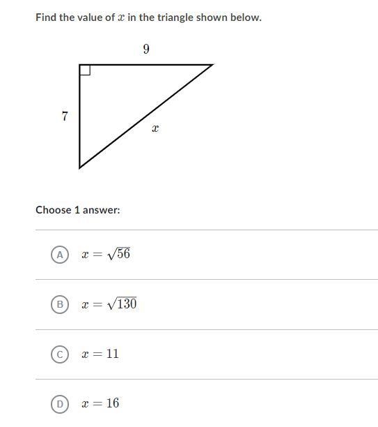 41 POINT!!!!!! Find the value of x in the triangle shown below.-example-1