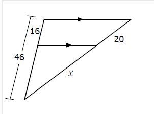 If the triangles are similar, solve for x. PLEASE SHOW WORK-example-1