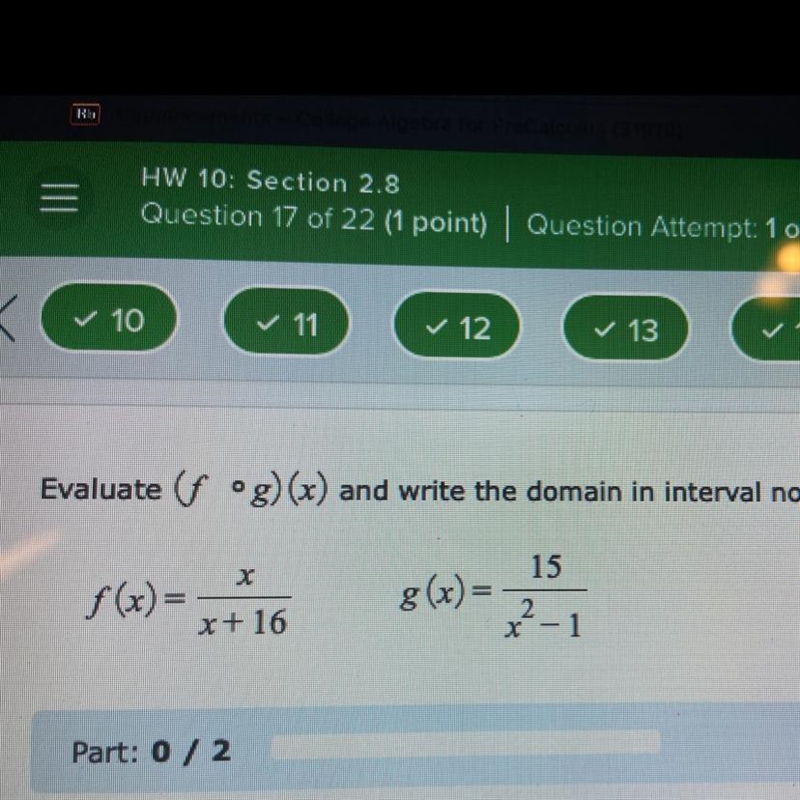 Evaluate (Fofg)(x) ……..-example-1