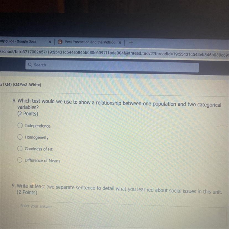 Which test would we use to show a relationship between one population and two catergorical-example-1