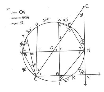 I need to find the missing angle and arc measures. please answer Step by step-example-1