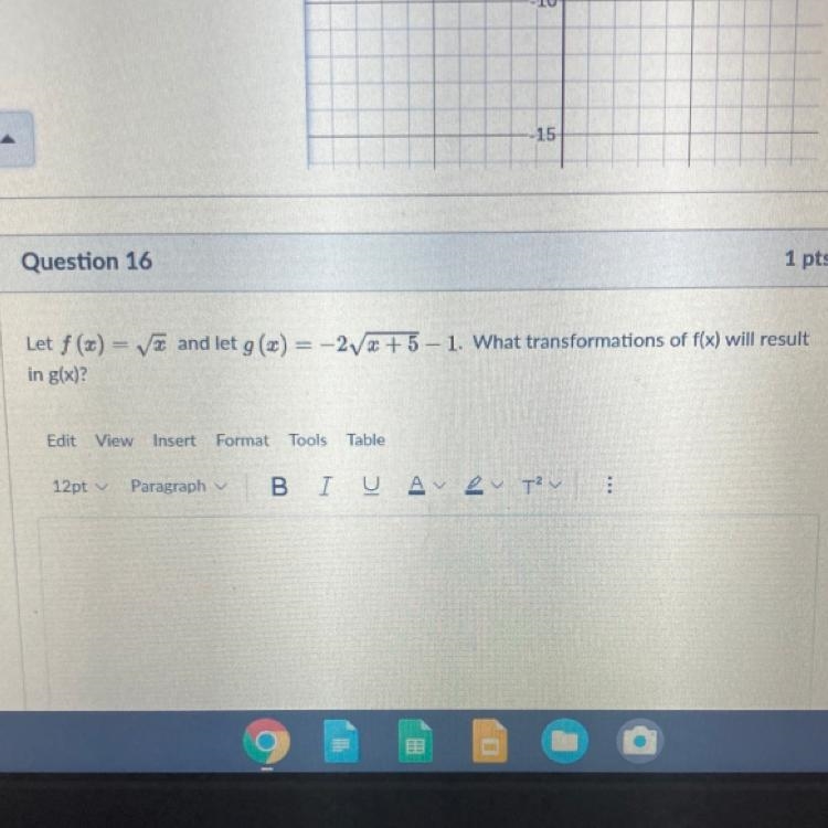 What transformation of f(x) will result in g(x) ?-example-1