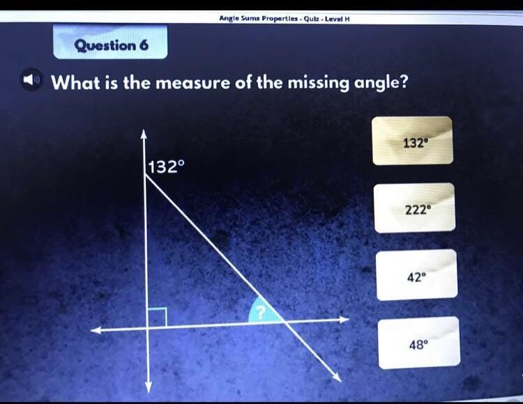 What is the measure of the missing angle￼-example-1