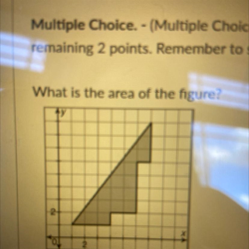 what is the area of the figure ? answers a. 12 units2 b. 17 units 2 c. 16 units 2 d-example-1