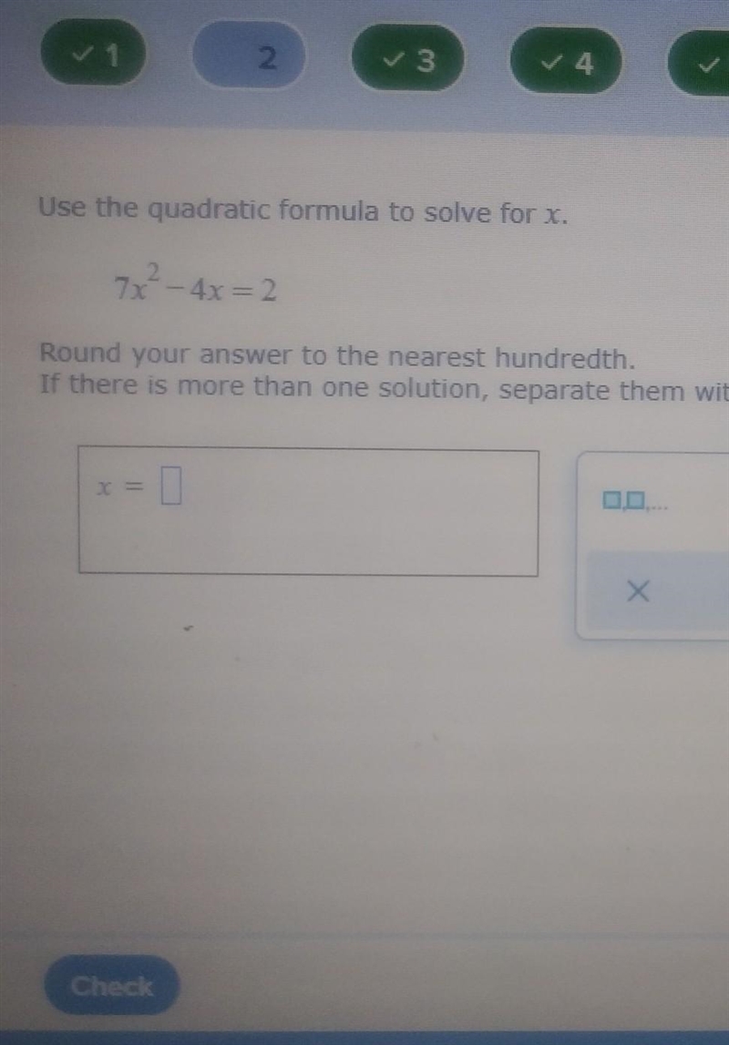 Help please! using quadratic formula round ti nearest hundred ​-example-1