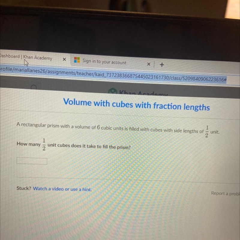 How many 1/2 unit cubes does it take to fill the prism?-example-1