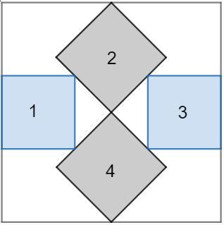 All the given quadrilaterals in the picture on the right are squares and #1 ≅ #3, #2 ≅ # 4. find-example-1