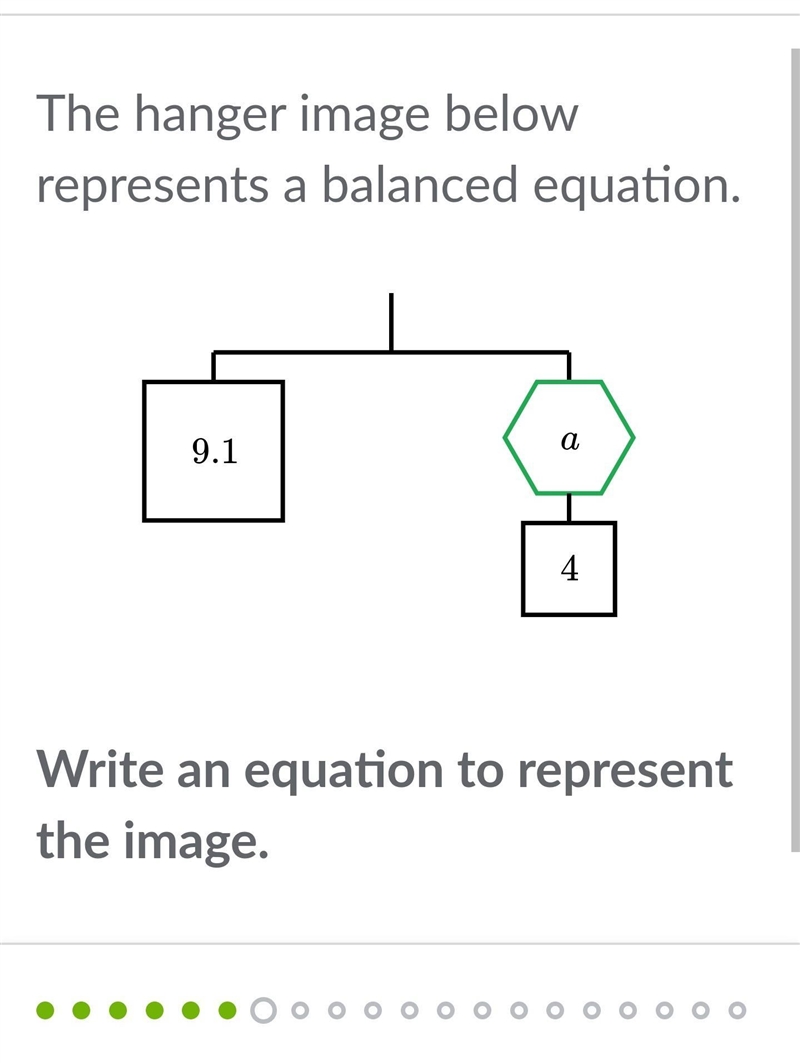 The hanger image below represents a balanced equation ​-example-1