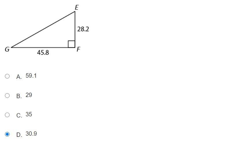 What is m∠G to the nearest tenth?-example-1