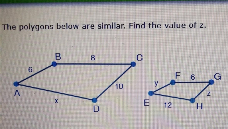 How do I find "Z"? of possible can you do a step by step?​-example-1