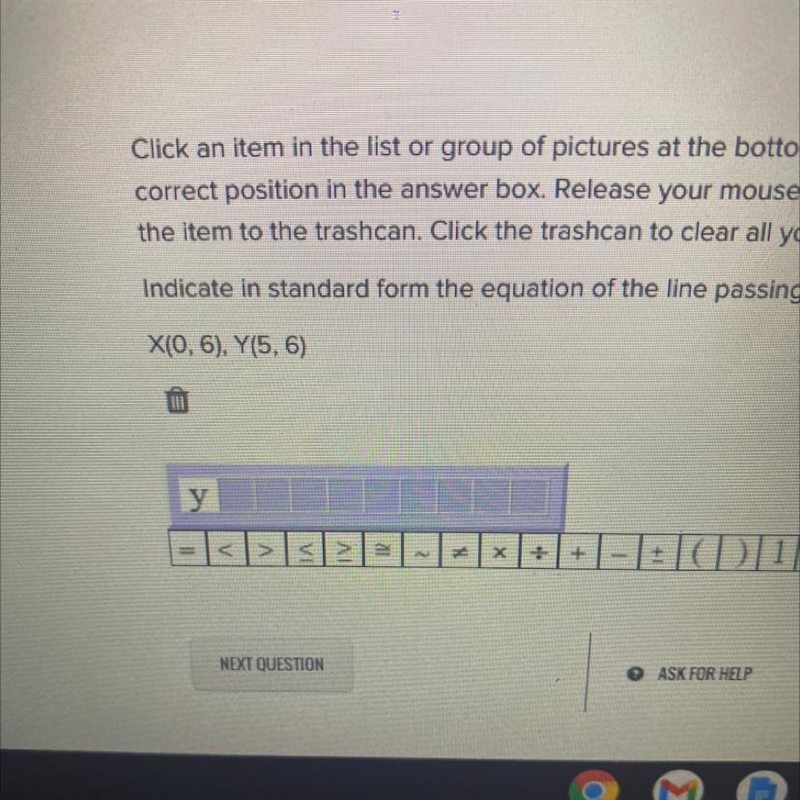 Indicate in standard form the equation of the line passing through the given points-example-1