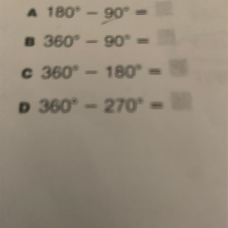 Which equation shows how to find the angle measure of the part of the circle without-example-1