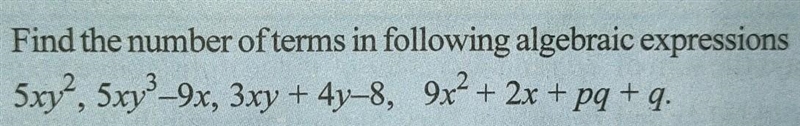 Find the number of terms in following algebraic expressions.​-example-1