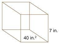 Find the volume of the solid figure shown below. The area of the base is 40 square-example-1