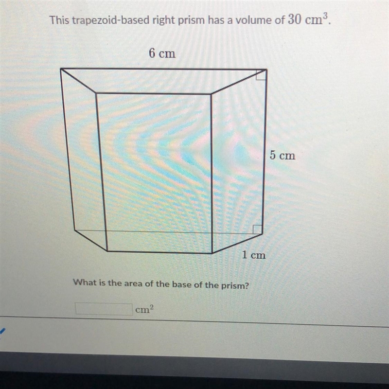 What is the area of the base of the prism?-example-1