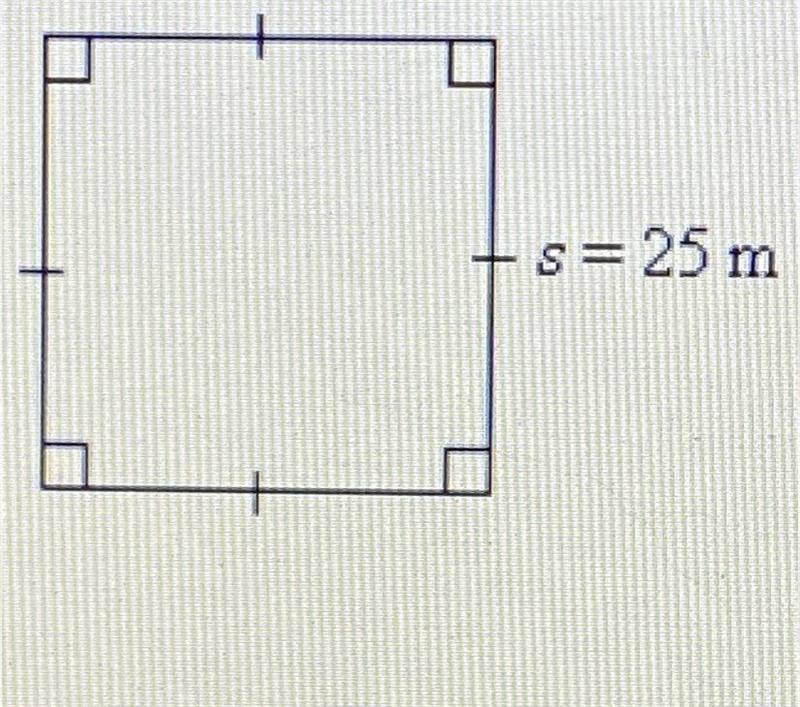 1. Find the area of the figure below. s=25 m-example-1