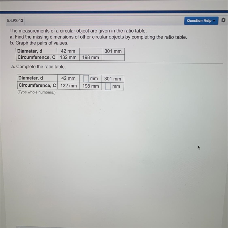 Complete the ratio table.-example-1