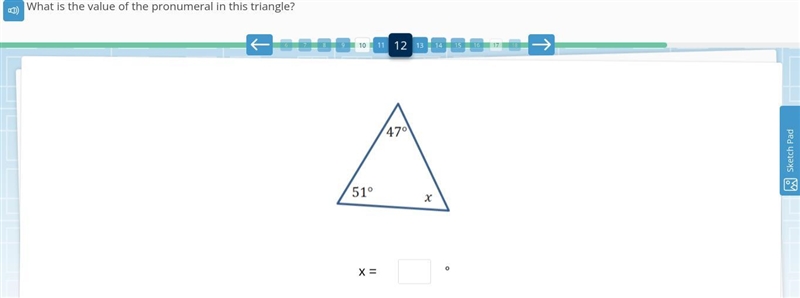 What is the value of the pronumeral in this triangle?-example-1