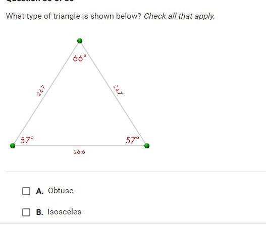 What type of triangle is shown below check all that apply-example-1