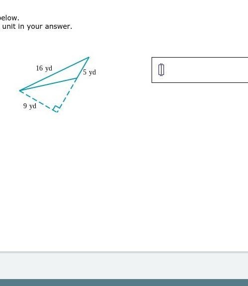 Find the area of the triangle below. Be sure to include the correct unit in your answer-example-1