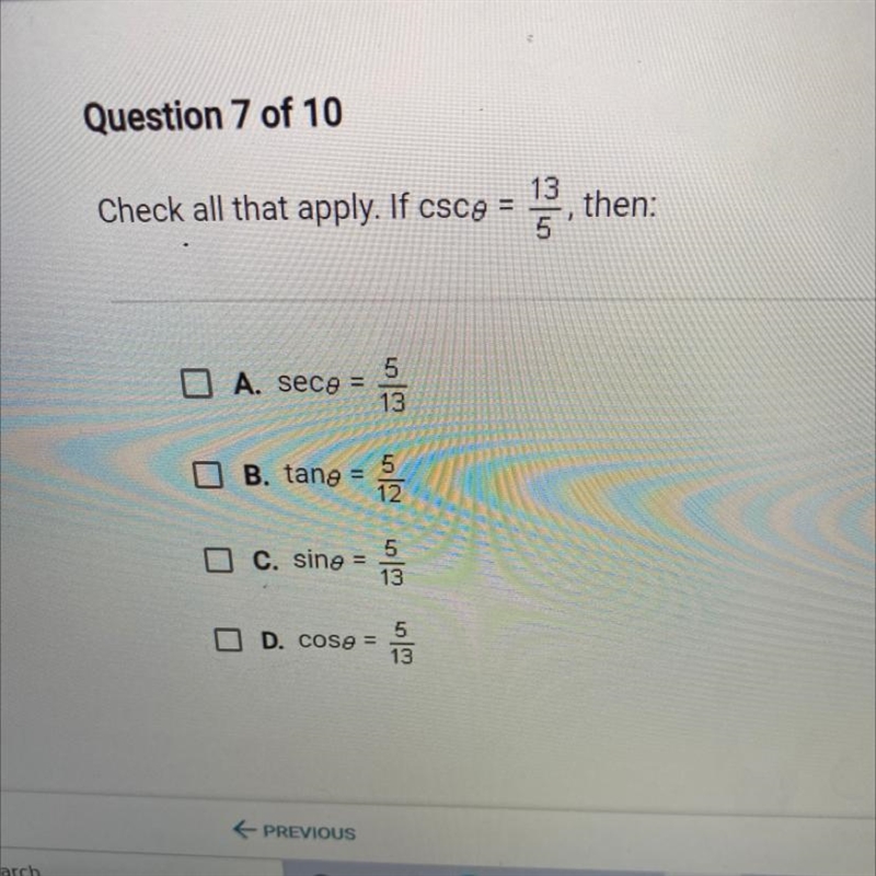 Check all that apply. If csco =13/5 then:-example-1