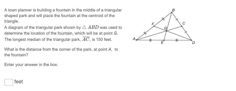 A town planner is building a fountain in the middle of a triangular shaped park and-example-1