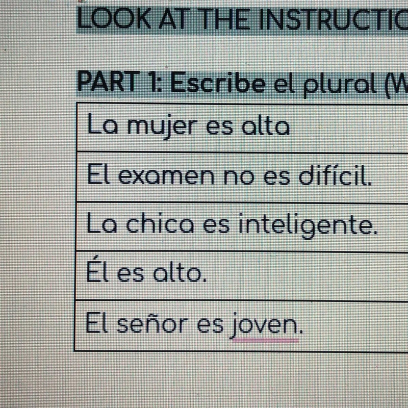 Write the Plural! Spanish, help!!-example-1