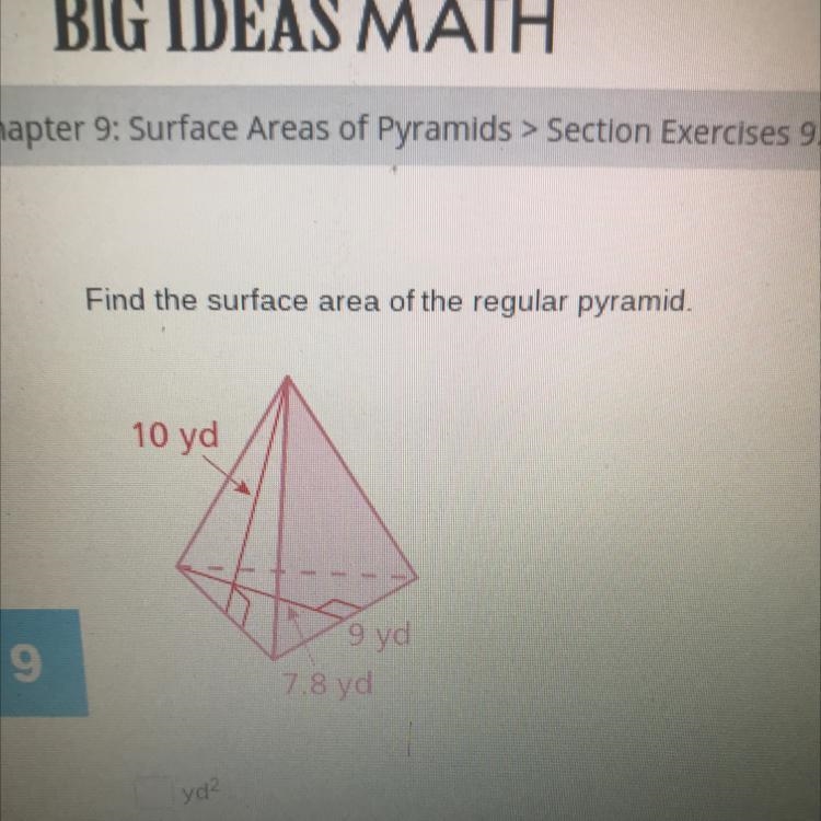 Find the surface area of the regular pyramid-example-1