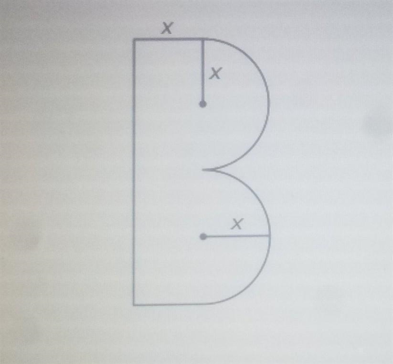 The radius of each semicircle in the composite figure is x units. The width of the-example-1