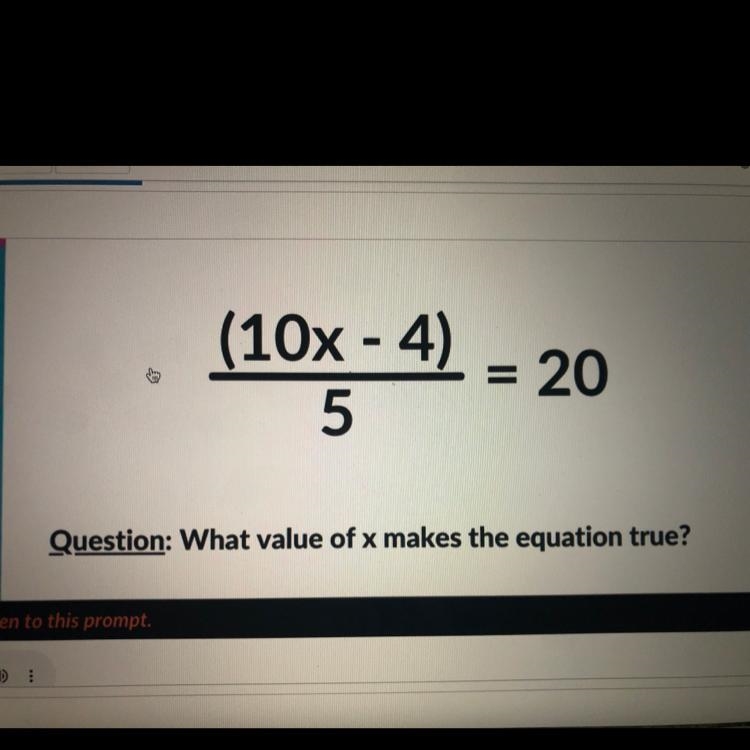 What value of x makes the equation true????-example-1