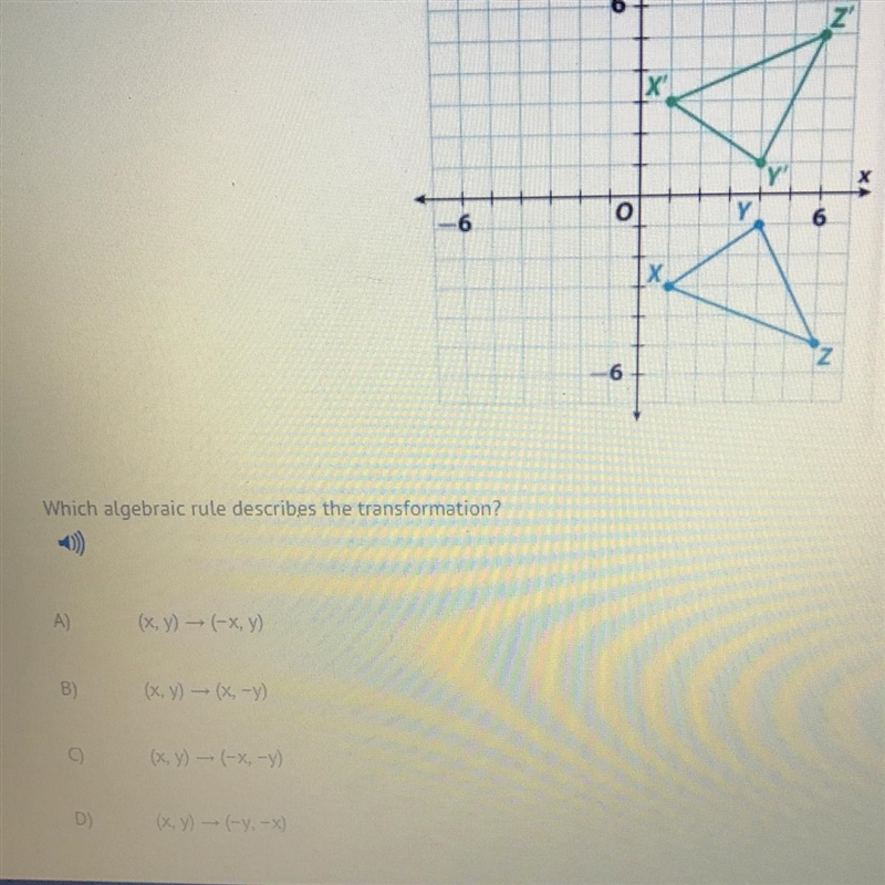 Pls help Which algebraic rule describes the transformation?-example-1