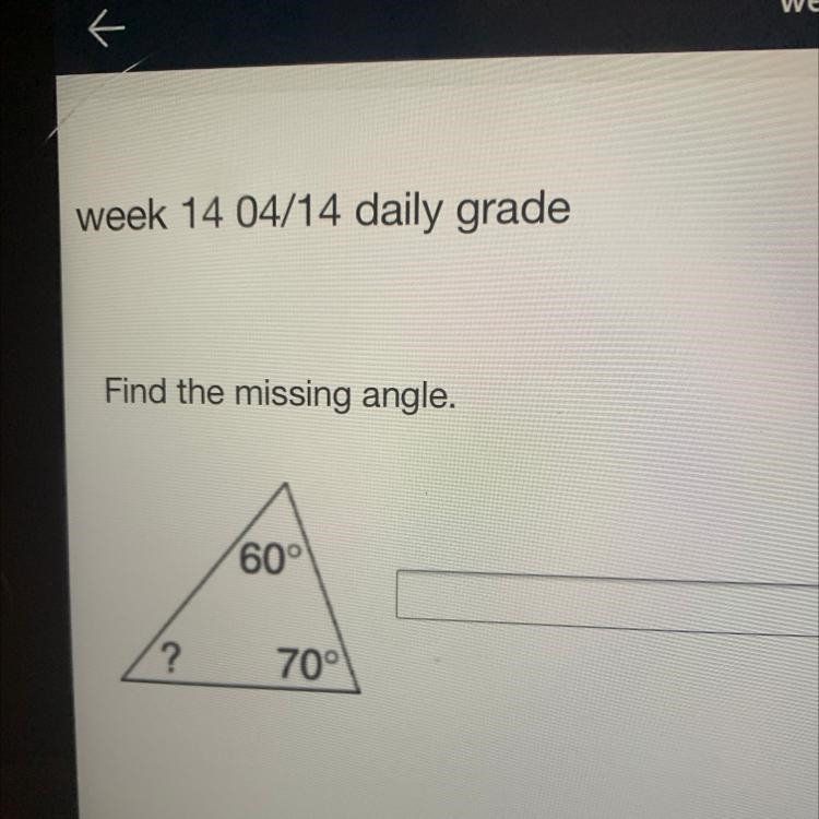 Find the missing angle.-example-1